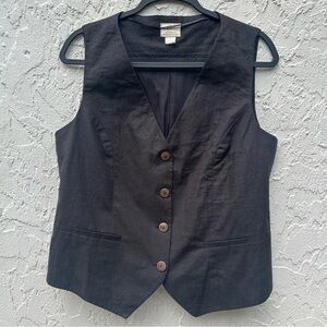 VIKOLINO Linen Vest Women Medium Black Layer‎